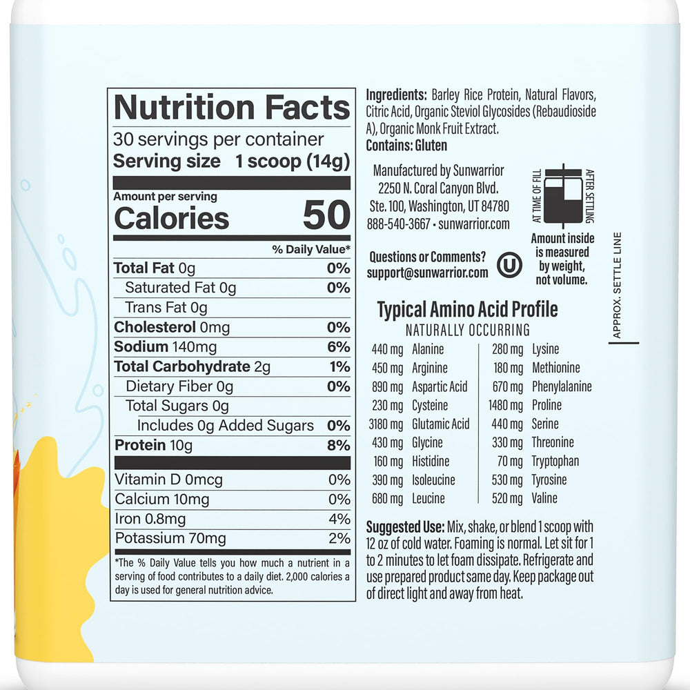 Sunwarrior Clear Protein bottle with foam signals quick, easy mix for post-workout hydration.
