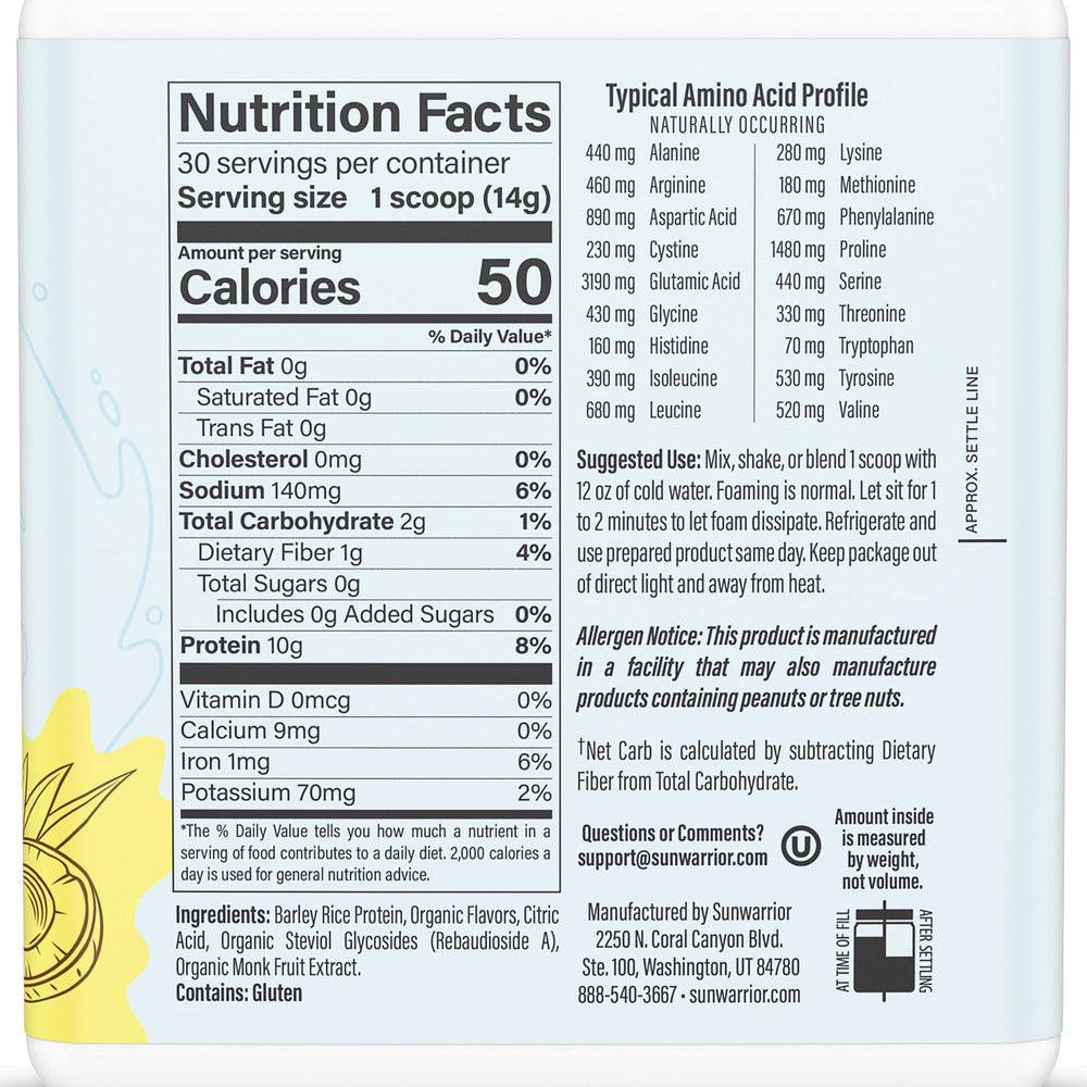Sunwarrior Clear Protein Refresh glass prepared for a quick protein drink