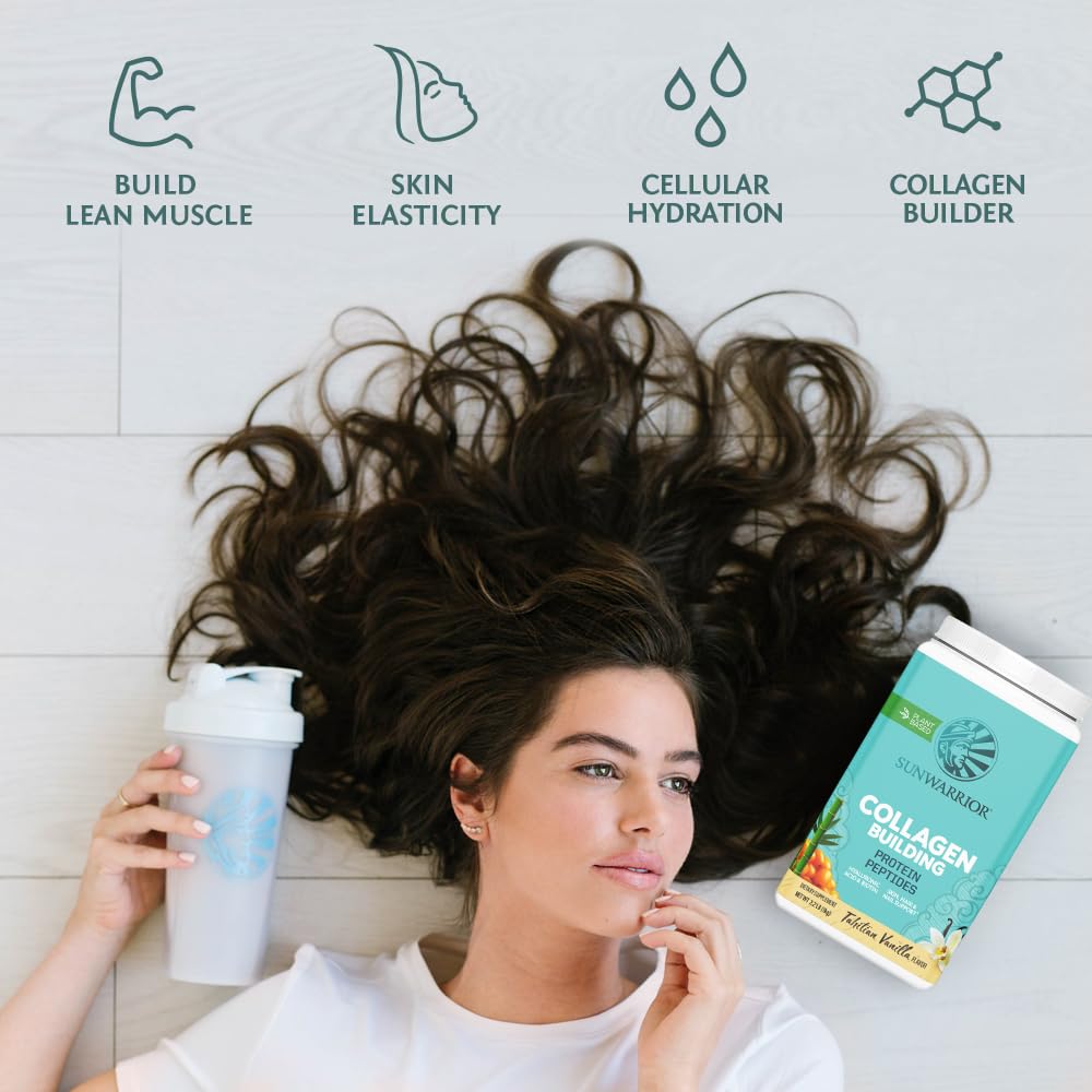 Sunwarrior Collagen Builder ingredients label highlights vegan precursors