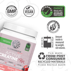 Sunwarrior Creatine for Women mixed glass shows refreshing post-workout hydration.