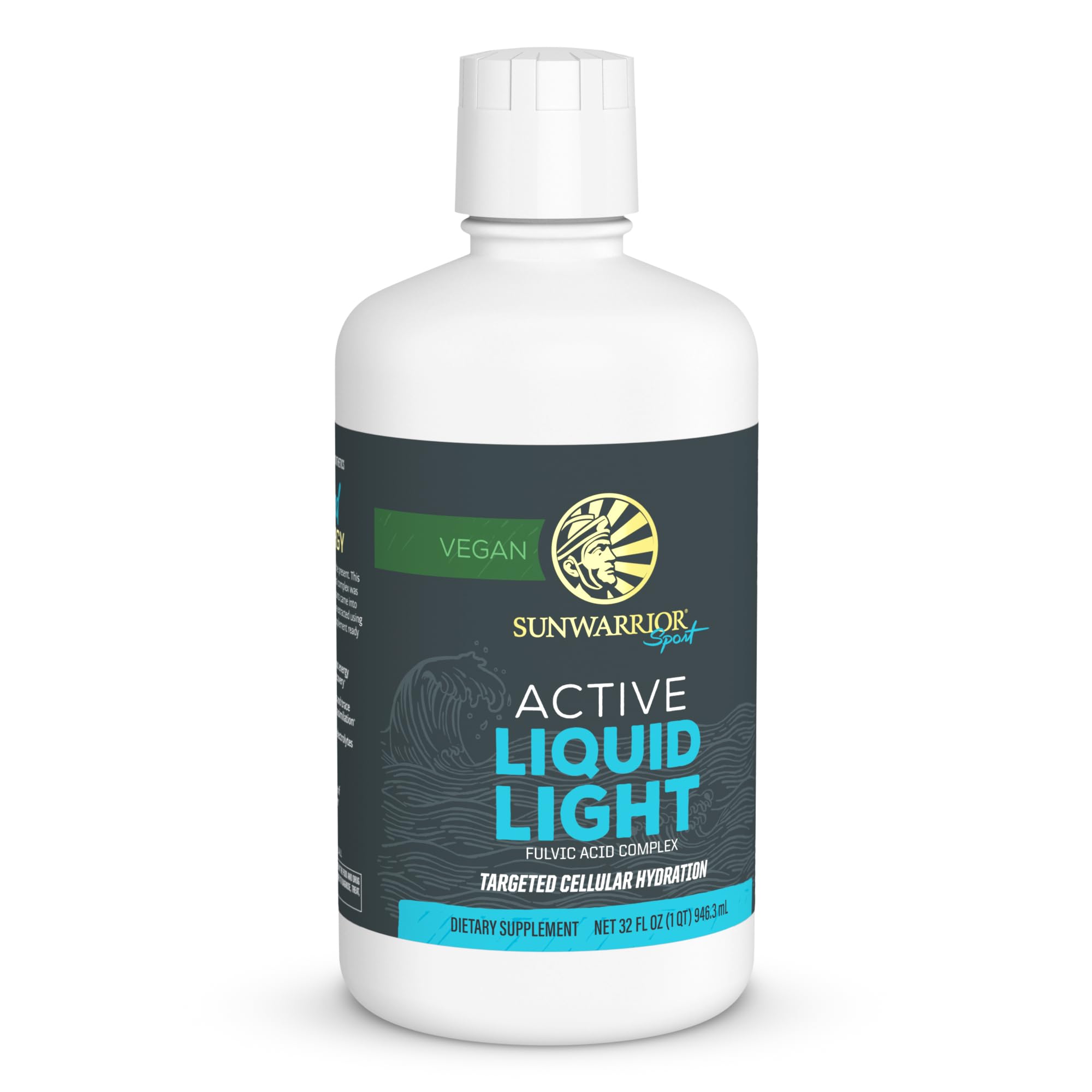Sunwarrior Fulvic Acid Drops bottle offering plant-based minerals for daily hydration.
