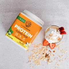 Sunwarrior Classic Plus nutrition panel close-up