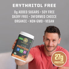 Sunwarrior organic vegan protein with rice, pumpkin, and pea blends.