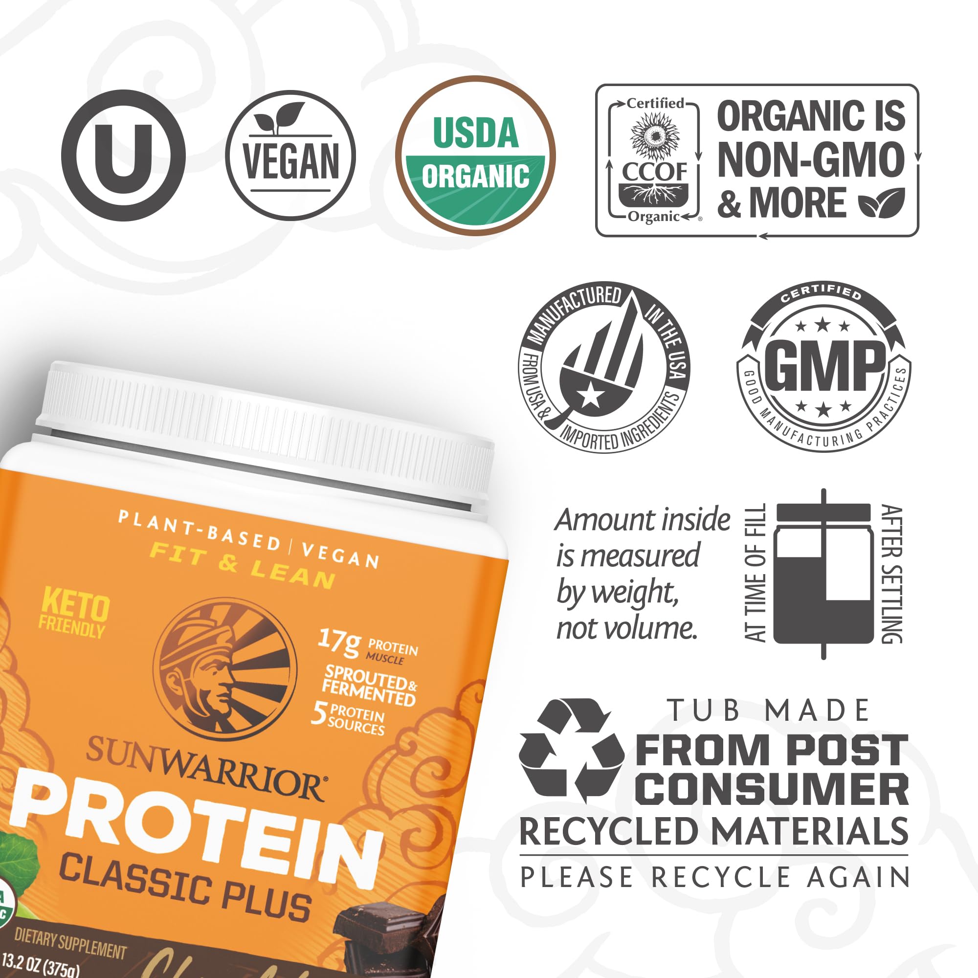 Sunwarrior plant-based ingredients bowl shows sprouted blend for versatile recipes