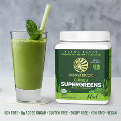 Sunwarrior probiotic visuals indicate a gut-friendly addition to your routine.
