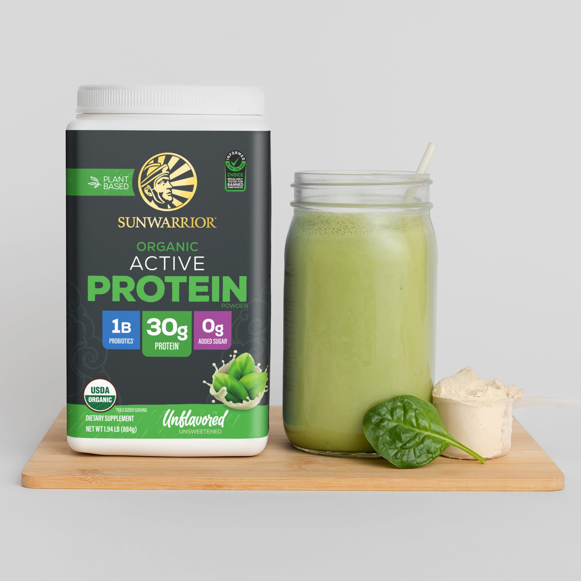 Sunwarrior shake prepared with water demonstrates quick vegan post-workout option.