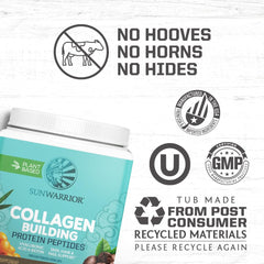Sunwarrior vegan collagen powder creamy texture—blend into hot or cold drinks smoothly
