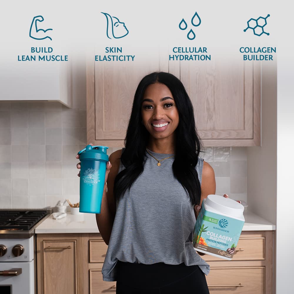 Sunwarrior vegan collagen powder ingredients-organic greens—plant-powered greens and peptides blend