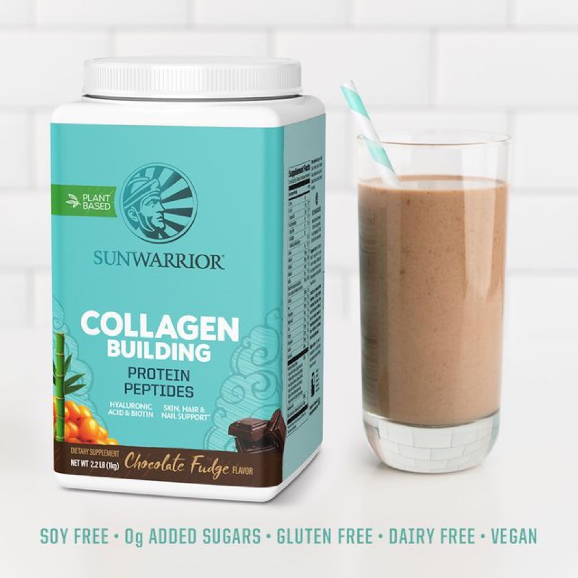 Sunwarrior vegan collagen powder silica highlighting mineral support for hair and nails