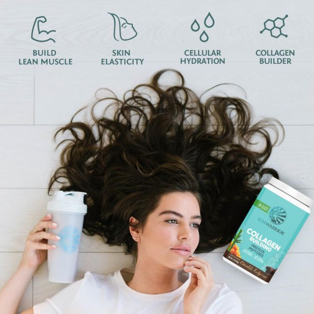 Sunwarrior vegan collagen powder smooth mix creating creamy texture in a shake