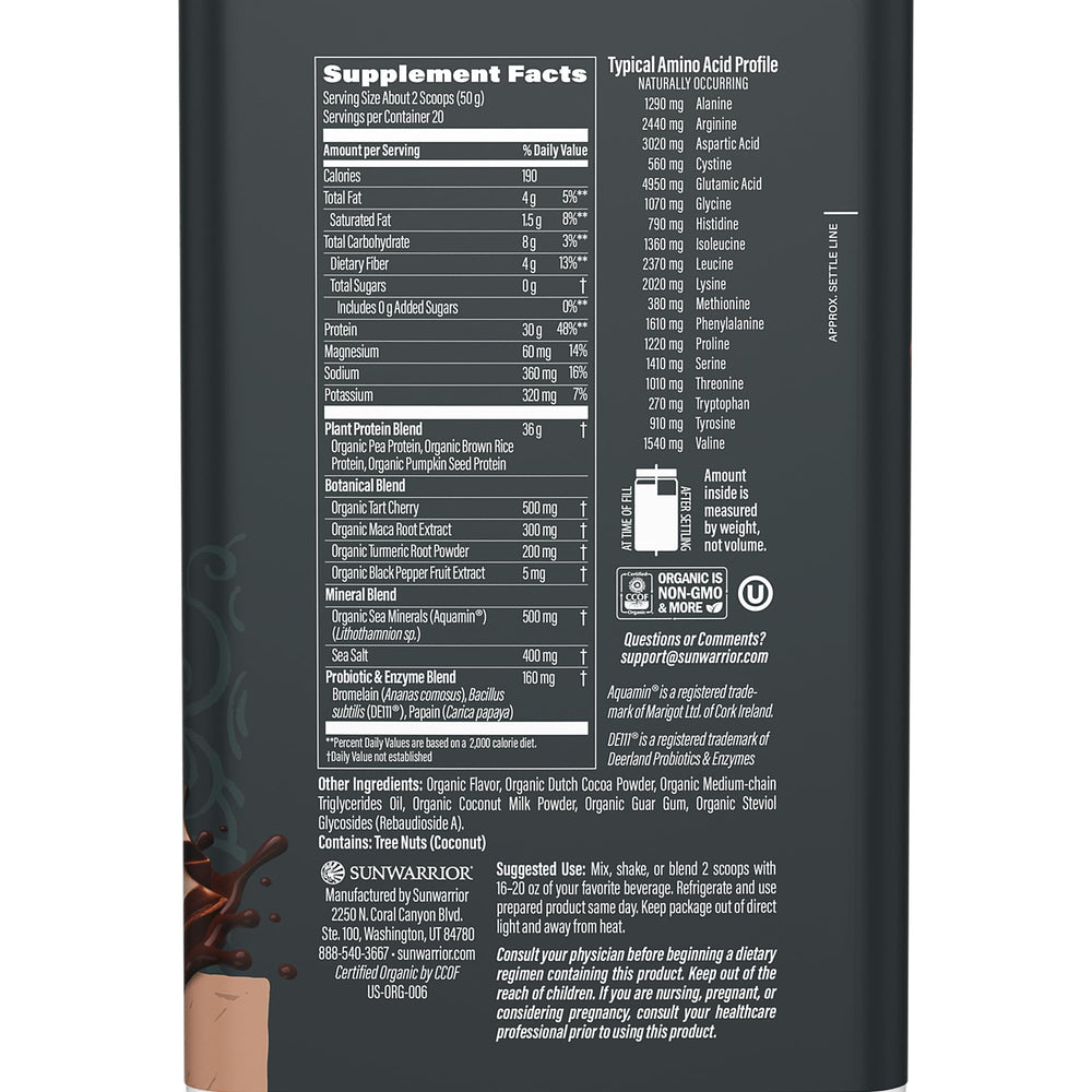 Sunwarrior vegan protein powder scoop for easy daily shakes.