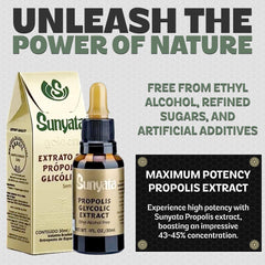 Sunyata Maceration 43-45% concentration visible in propolis extract.