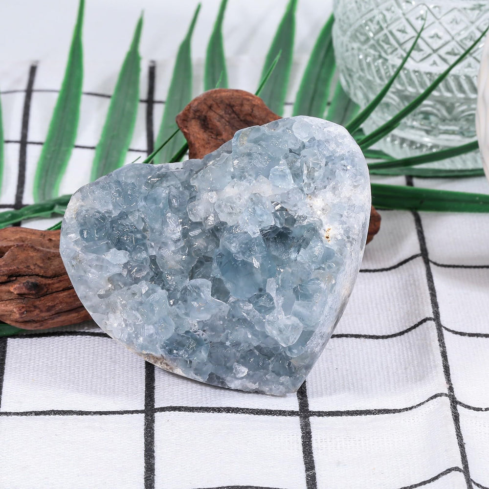 SUNYIK celestite cluster ideal for Reiki or meditation practice at home.