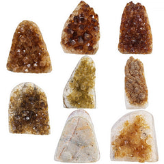 SUNYIK citrine geode specimen for bookshelf display brings a subtle glow.