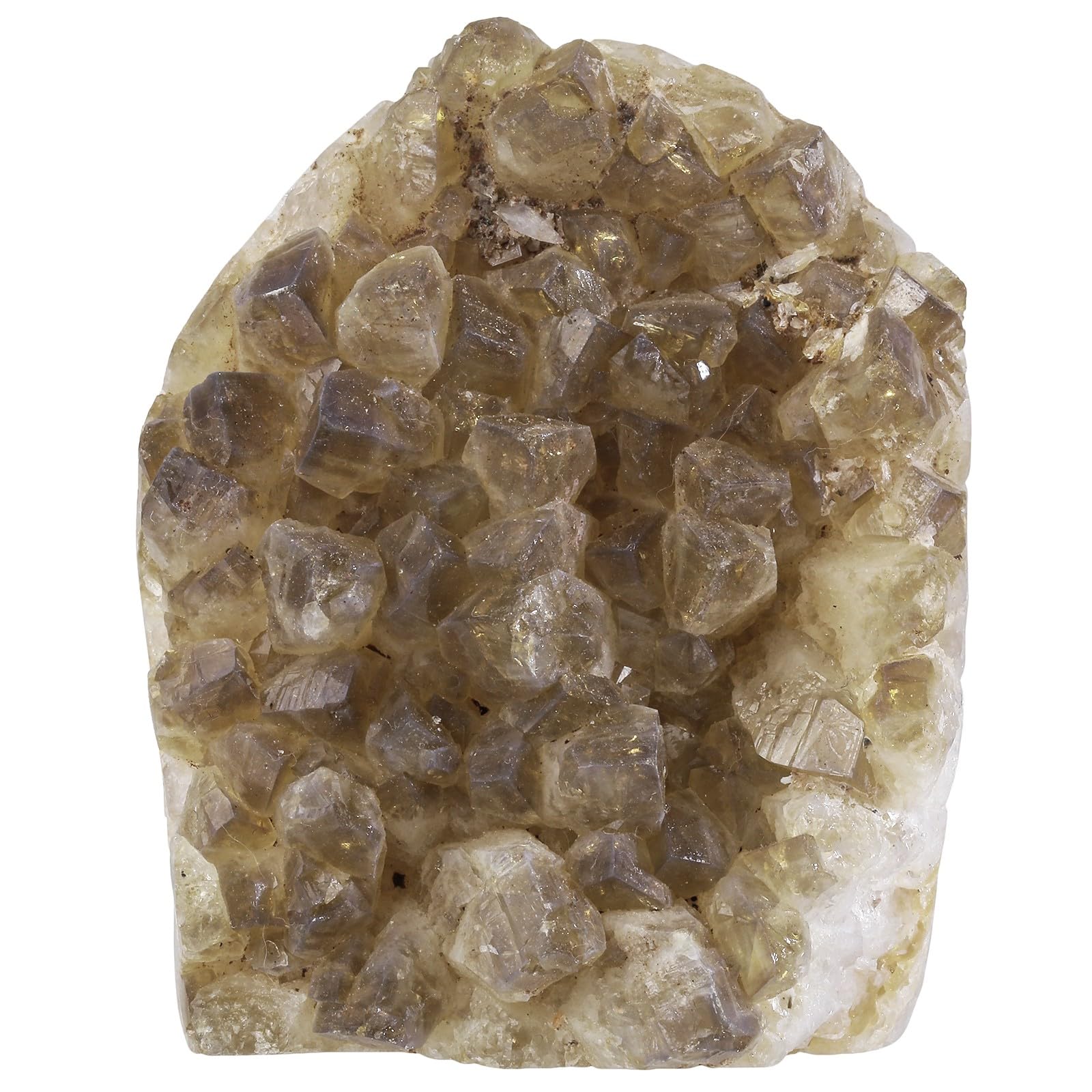 SUNYIK citrine slab front view with smooth geode surface for display