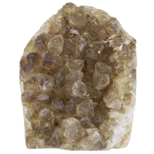 SUNYIK citrine slab front view with smooth geode surface for display