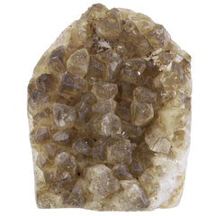 SUNYIK citrine slab front view with smooth geode surface for display