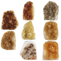 SUNYIK citrine slab on tabletop display adding warm ambience
