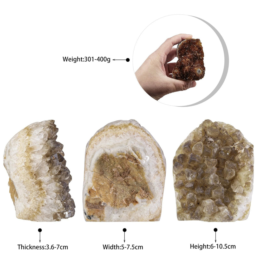 SUNYIK citrine slab underside shows self-standing design