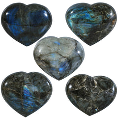SUNYIK labradorite heart pocket stone ideal for carrying calm energy.