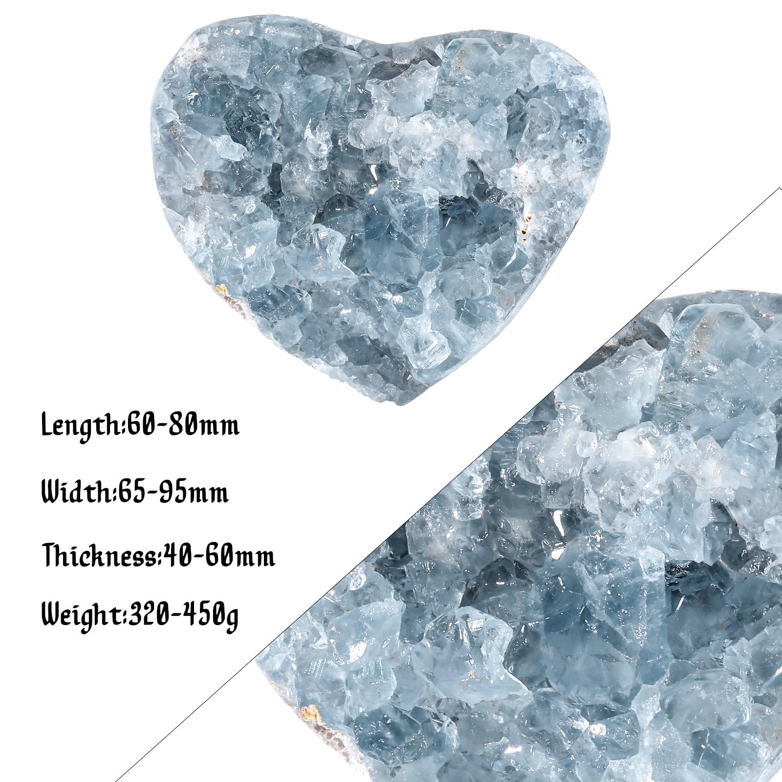 SUNYIK raw celestite crystal with natural rough surface for authentic ambient feel.
