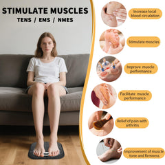 Person relaxing at home using SUOIDOD massager on shoulders and back