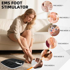 SUOIDOD EMS Foot Stimulator pads under feet provide secure contact during sessions