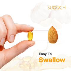 SUOOCH aged garlic extract non-GMO capsules in bottle.