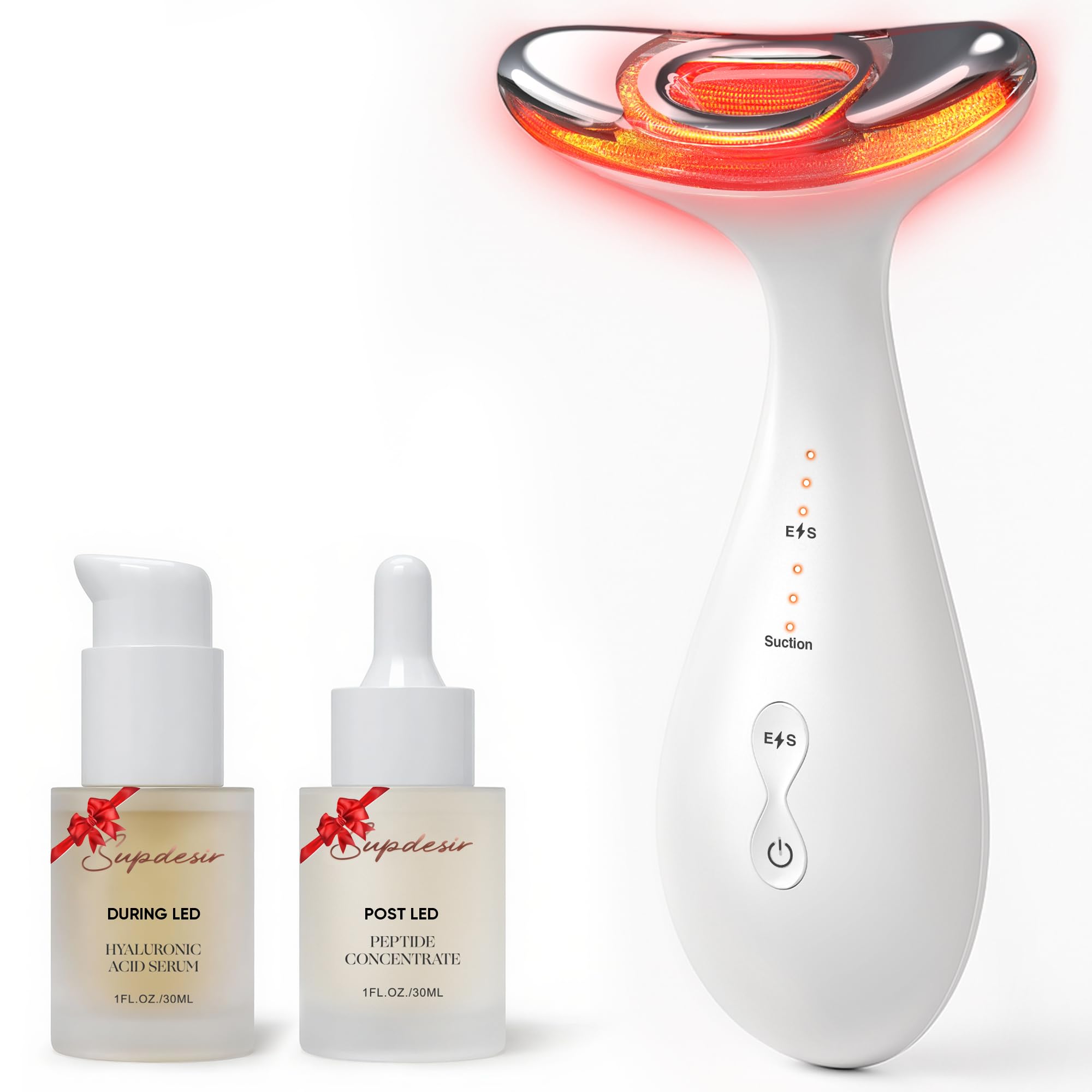 SUPDESIR 3-in-1 face and neck massager front view for at-home lifting benefits.