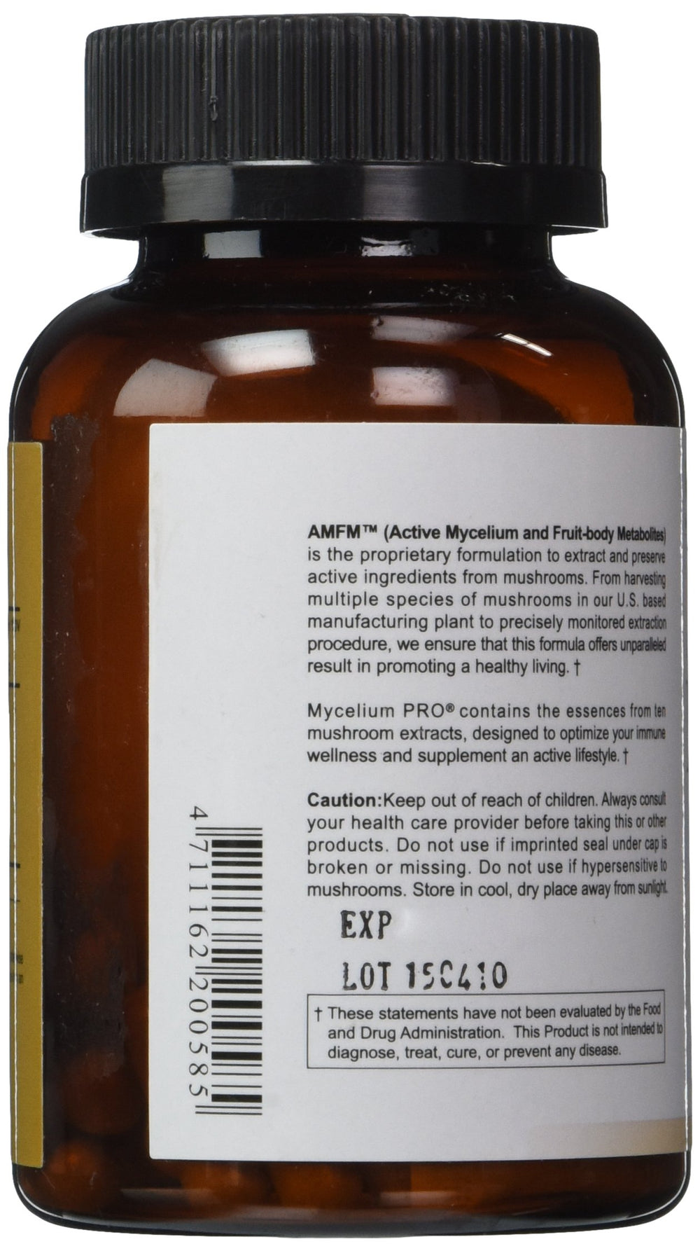 SUPER BETA GLUCAN Mycelium Pro ingredients closeup displays extracts from 10 mushroom species