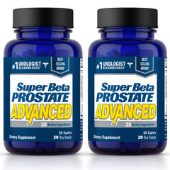 Super Beta Prostate Advanced bottle front promoting bladder comfort