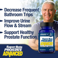 Closeup of Super Beta Prostate caplets ready for daily dosing