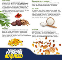 Ingredients panel highlights beta sitosterol, lycopene, and reishi for balance