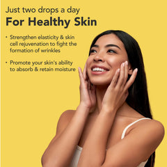 Dropper dispenses liquid biotin and collagen for daily use