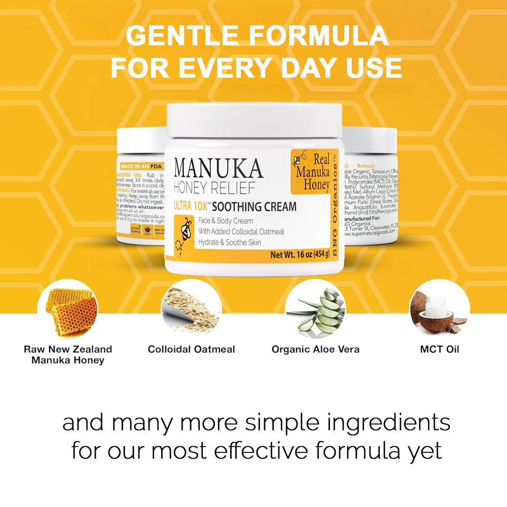Family-friendly daily body care with Super Natural Goods Manuka Honey Cream.