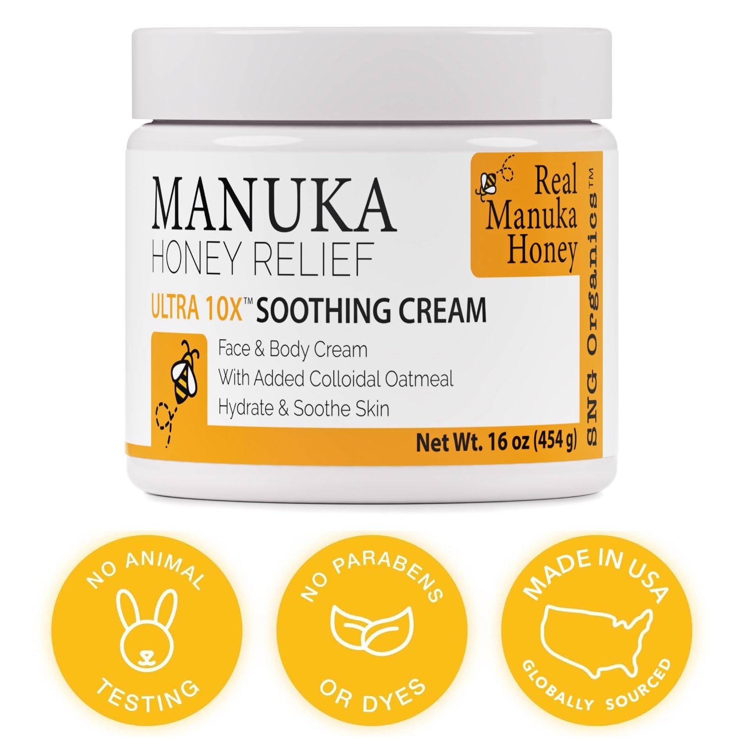 Applying Manuka Honey Cream to hands for lightweight hydration.