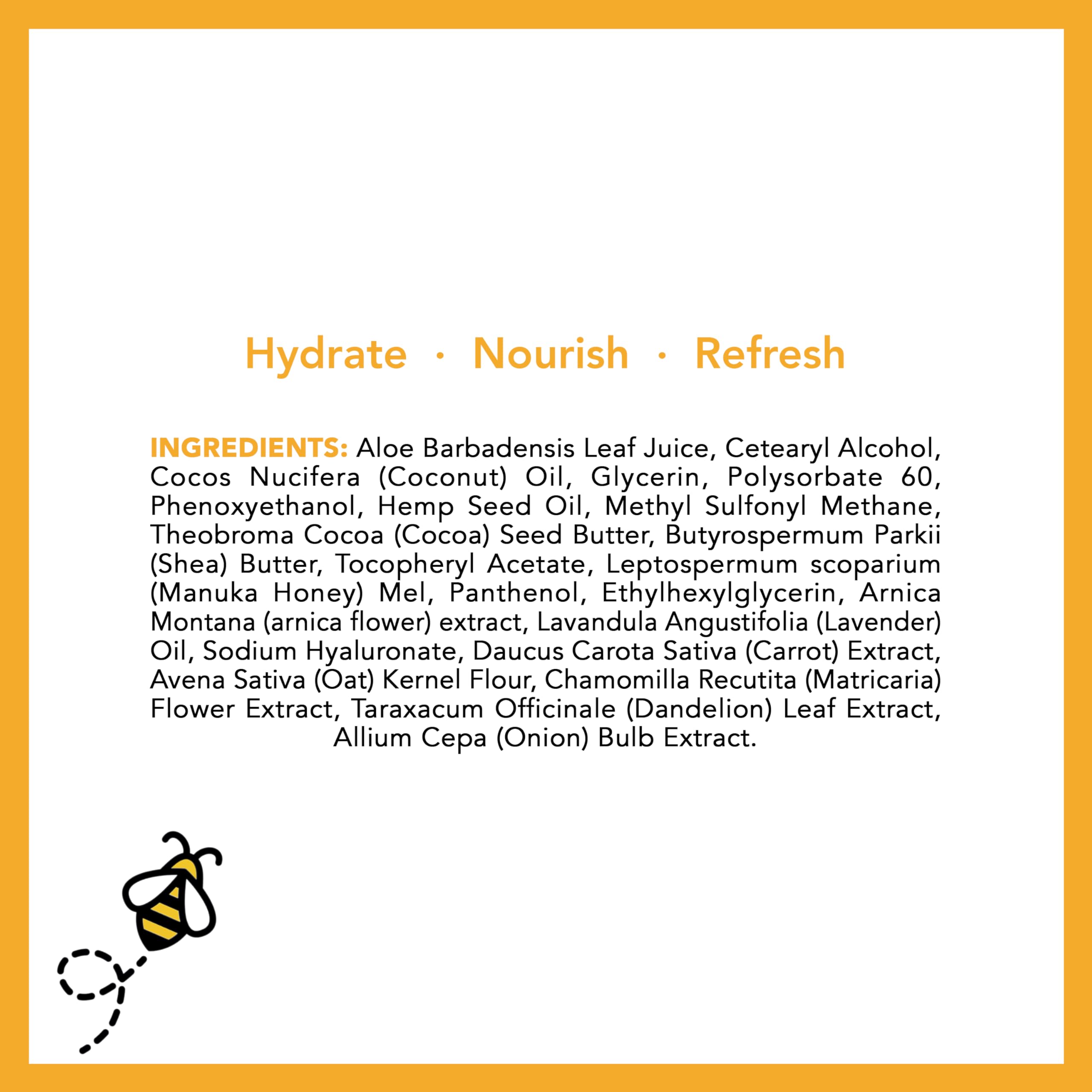 16oz packaging of Super Natural Goods Manuka Honey Cream for convenient use.