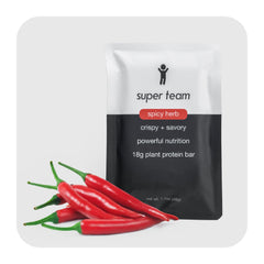 Super Team Savory Crispy Bar nutrition highlight: 18g protein, 7g fiber