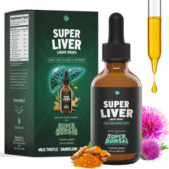 SuperBonsai Super Liver bottle with milk thistle supports daily liver health