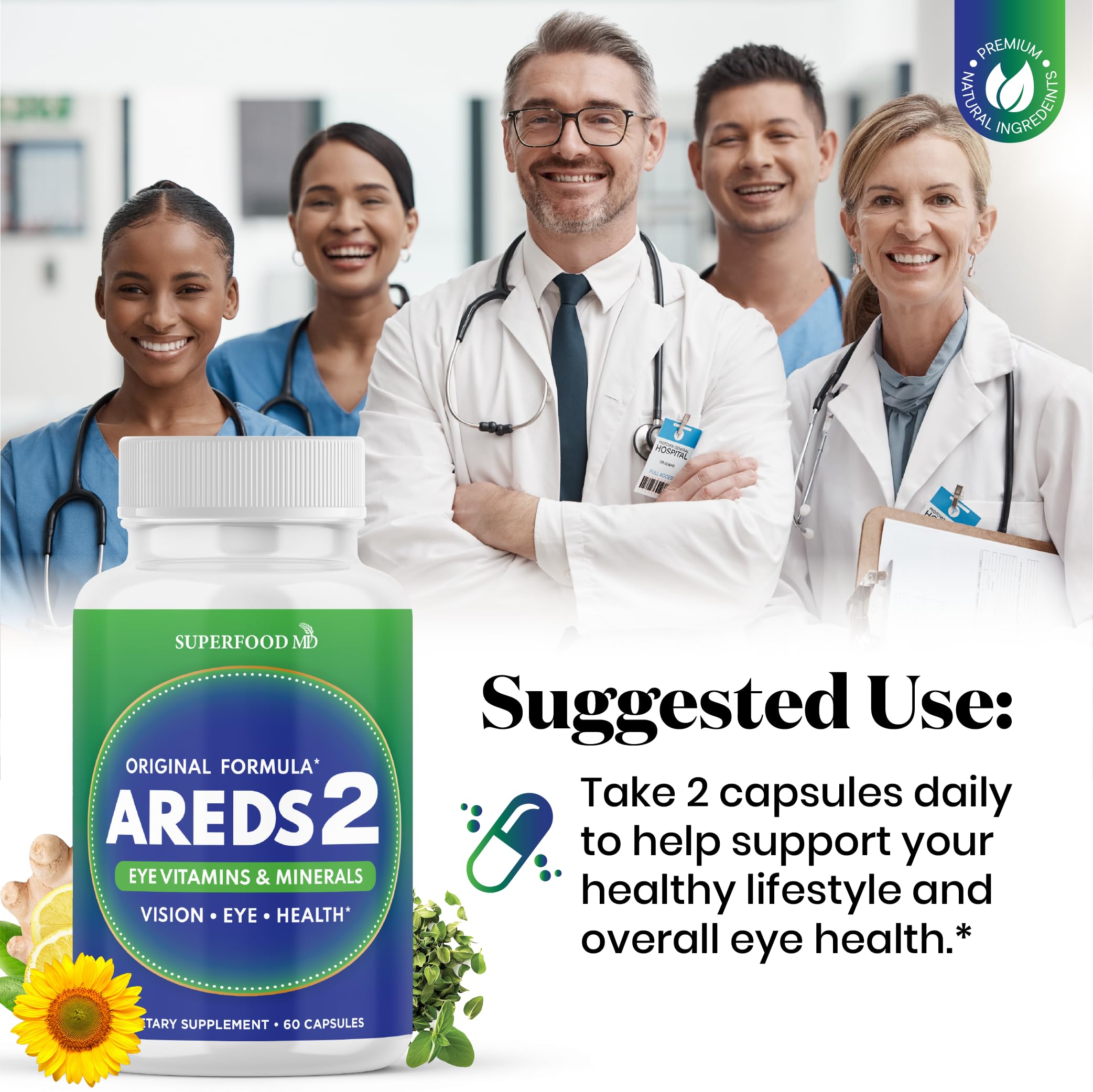 Bottle pour action captures simple intake with Superfood MD AREDS2