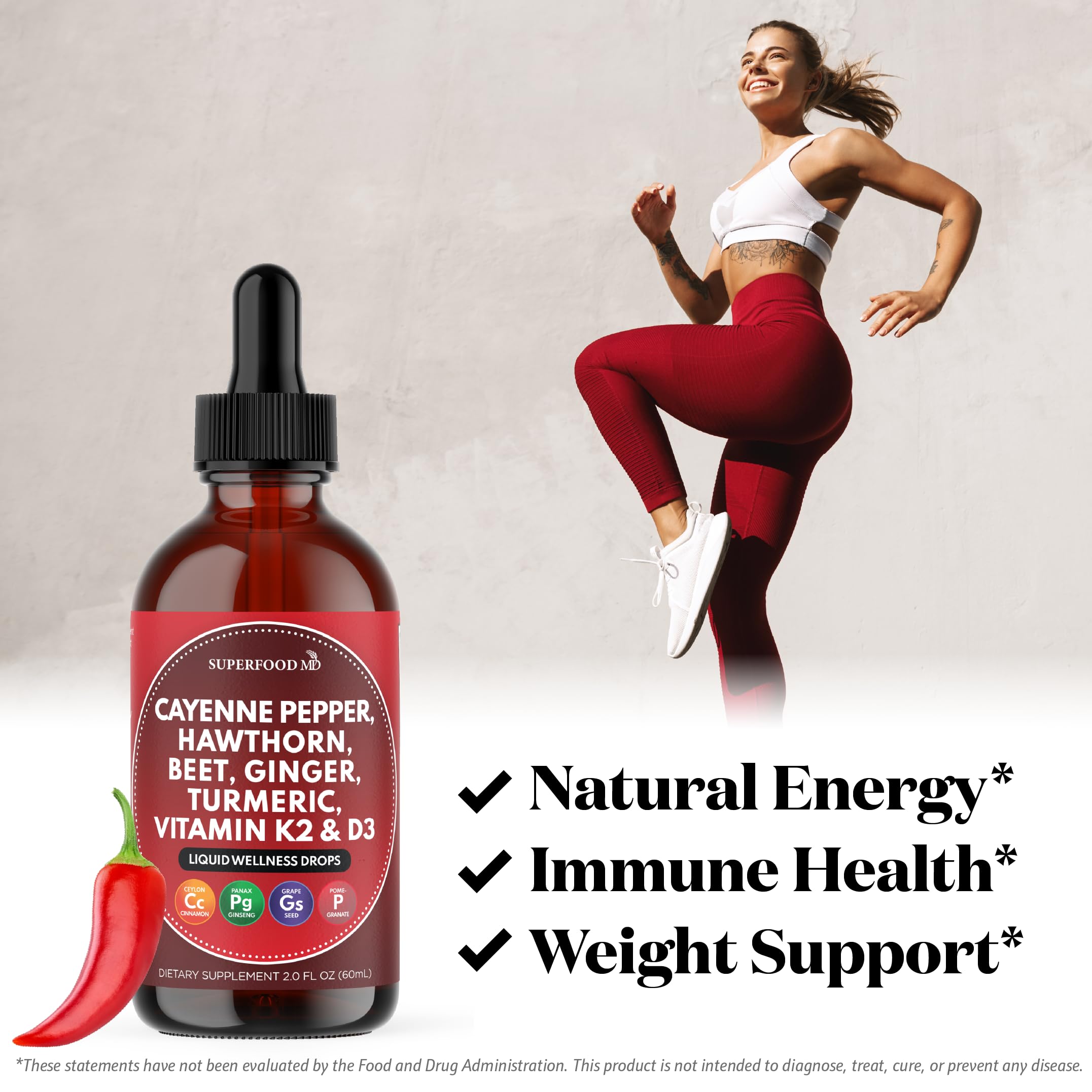 Superfood MD Beetroot powder vivid red color suggesting natural energy.