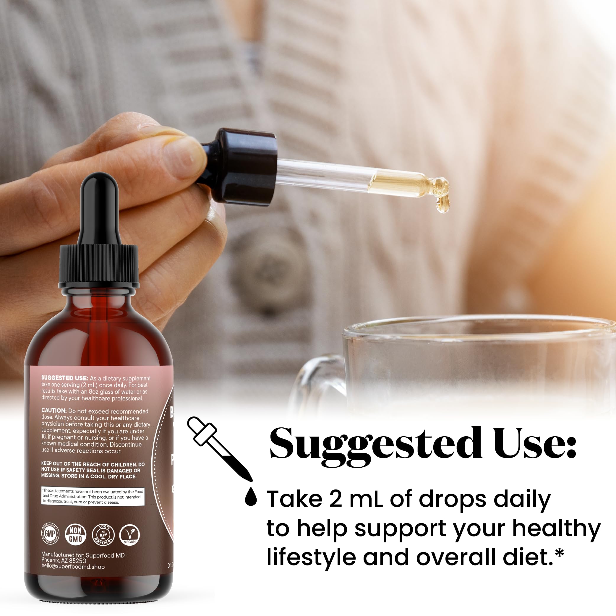 Superfood MD Neem Oil Oregano boost image suggesting potent herbal pairing for daily use.