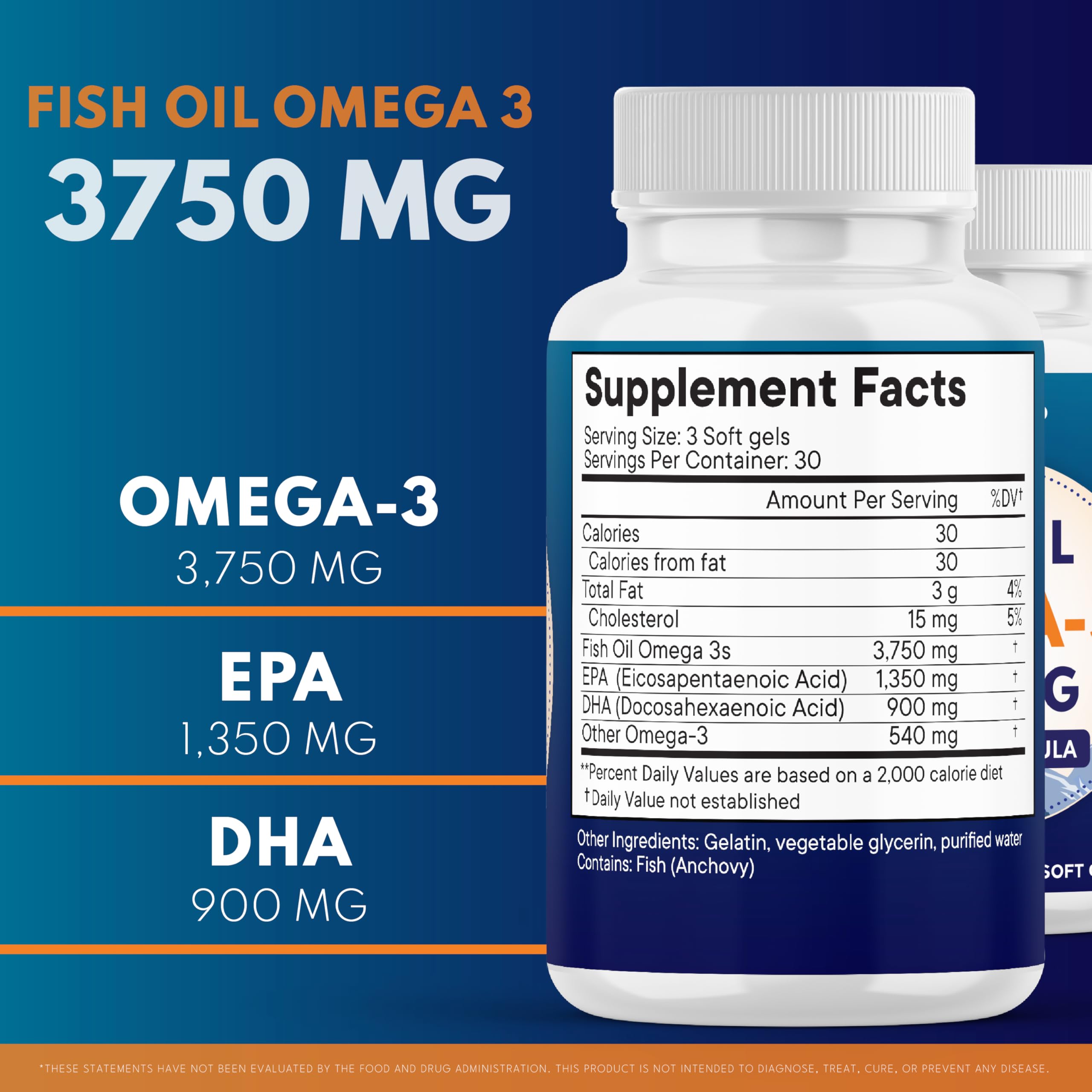 Close-up of Superfood MD Omega-3 softgels highlighting burpless design