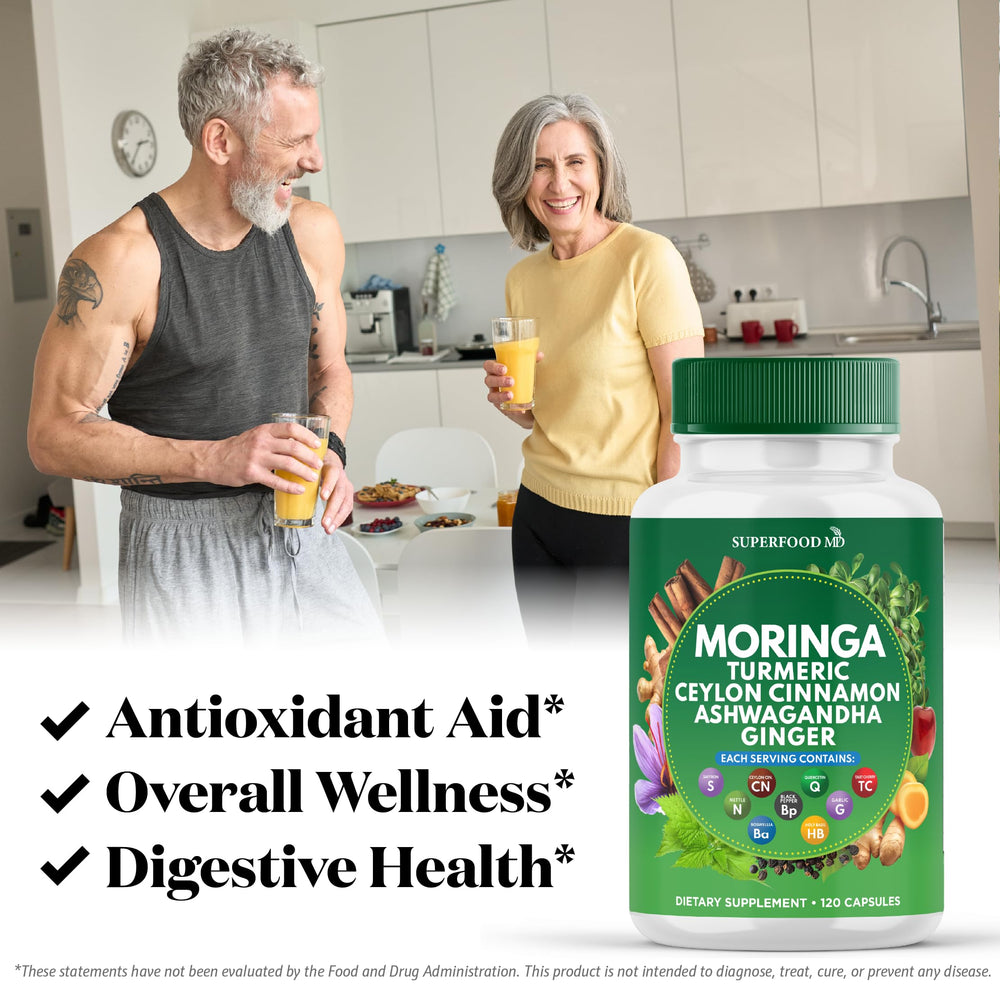Superfood MD Saffron extract capsules shown as premium botanical blend.