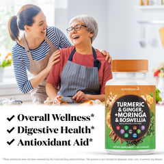 Ingredients list highlights boswellia, saffron, quercetin, cinnamon for balance and flavor.