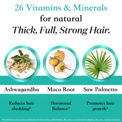 26 nutrient blend in Superfood MD Women's Balance for hair and vitality.
