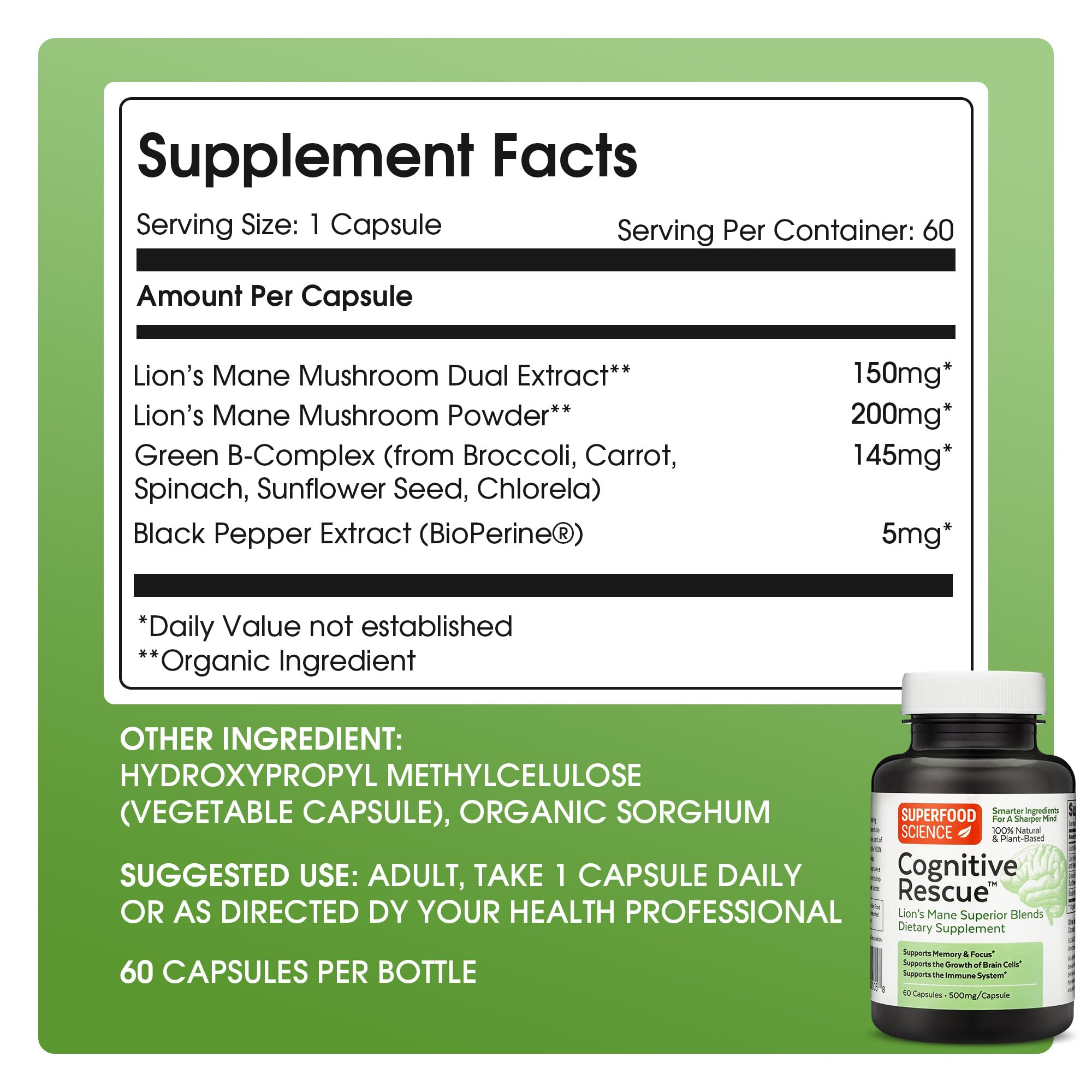 Cognitive Rescue capsules ready for memory and concentration support