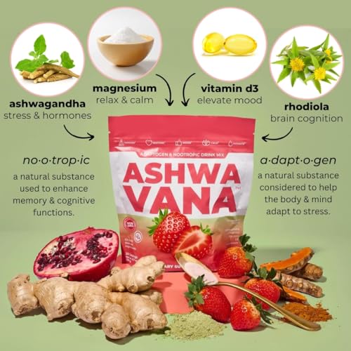 Ashwavana Zen Relax packaging highlighting strawberry flavor and vegan, non-GMO ingredients