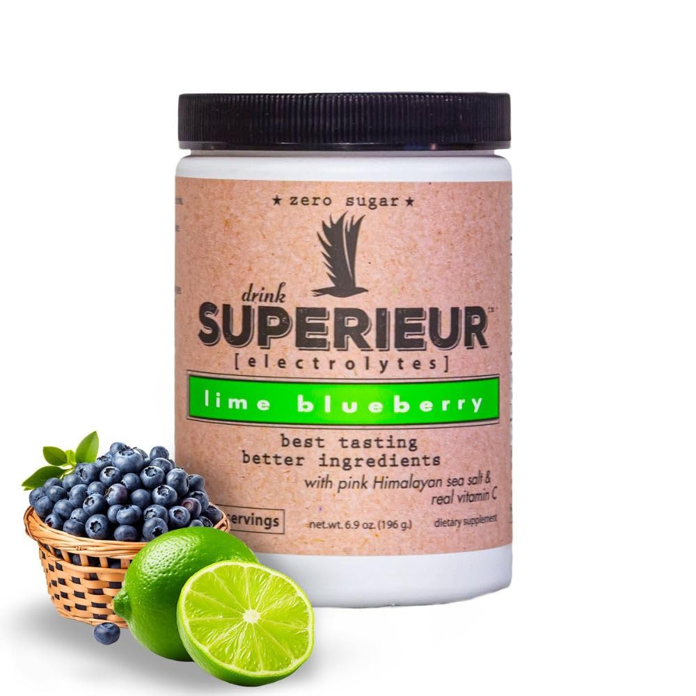 Superieur Electrolytes canister front label for keto hydration.