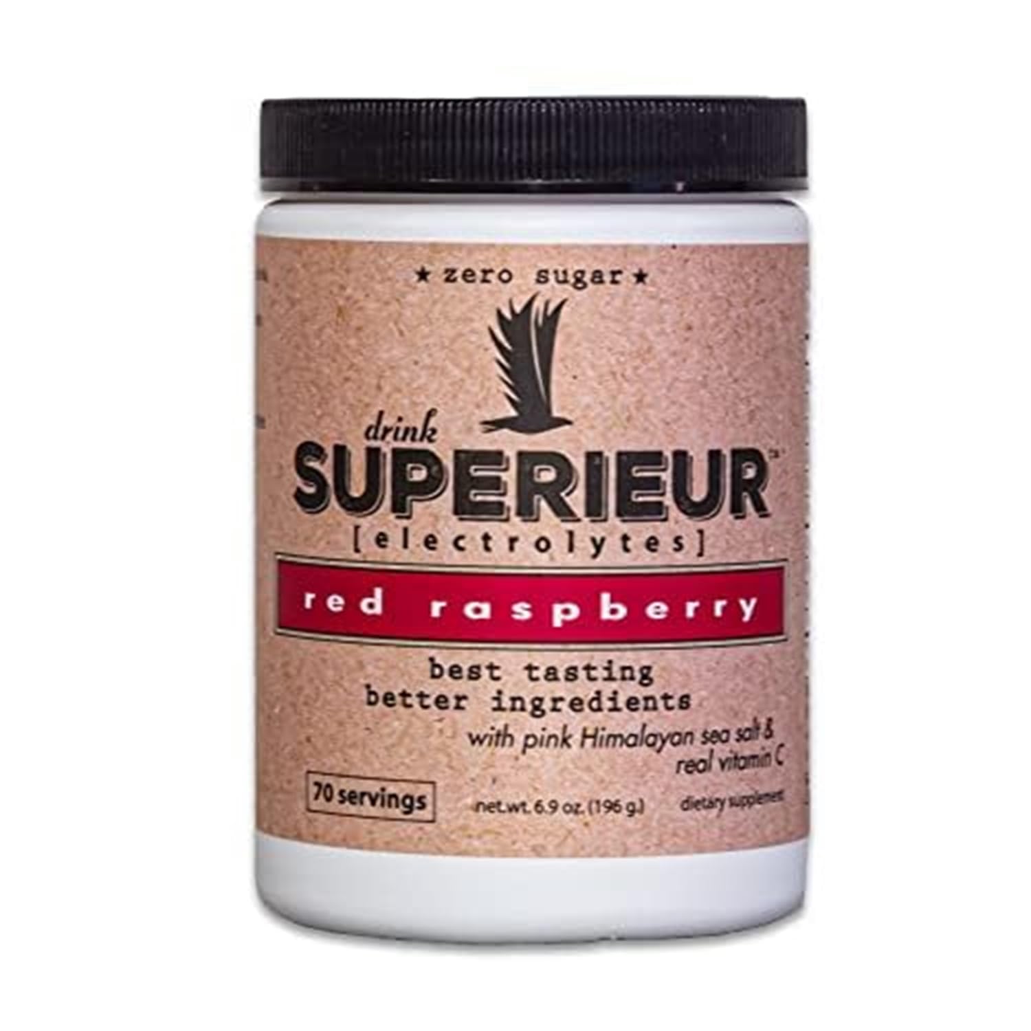 Superieur Electrolytes label highlights zero sugar and vegan formula